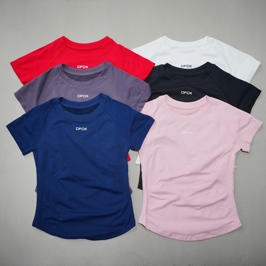 Yoga Fitness Top - DFDK Women Elastic Slim Short Sleeve
