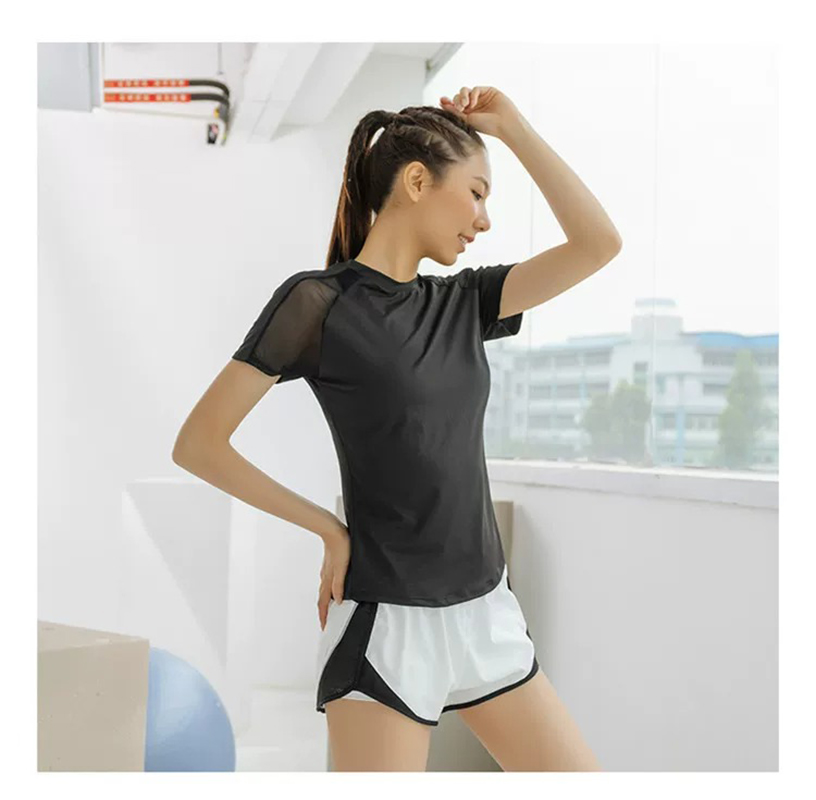 Summer Sports Short-Sleeved Wo - Yoga Fitness Top 评论和价格