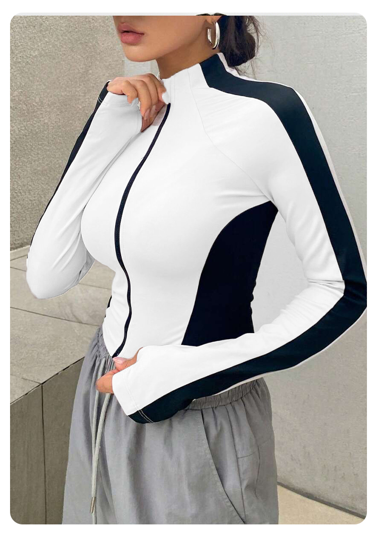 Yoga Clothes Stand Up Collar J - Yoga Fitness Top 评论和价格