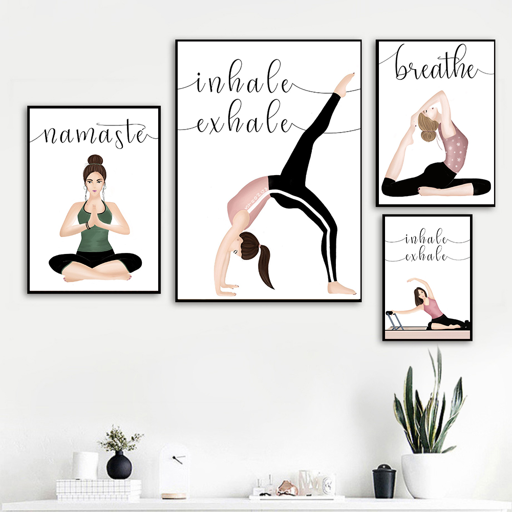Inhale Exhale Quote Yoga Poste - Yoga Fitness Quotes 评论和价格