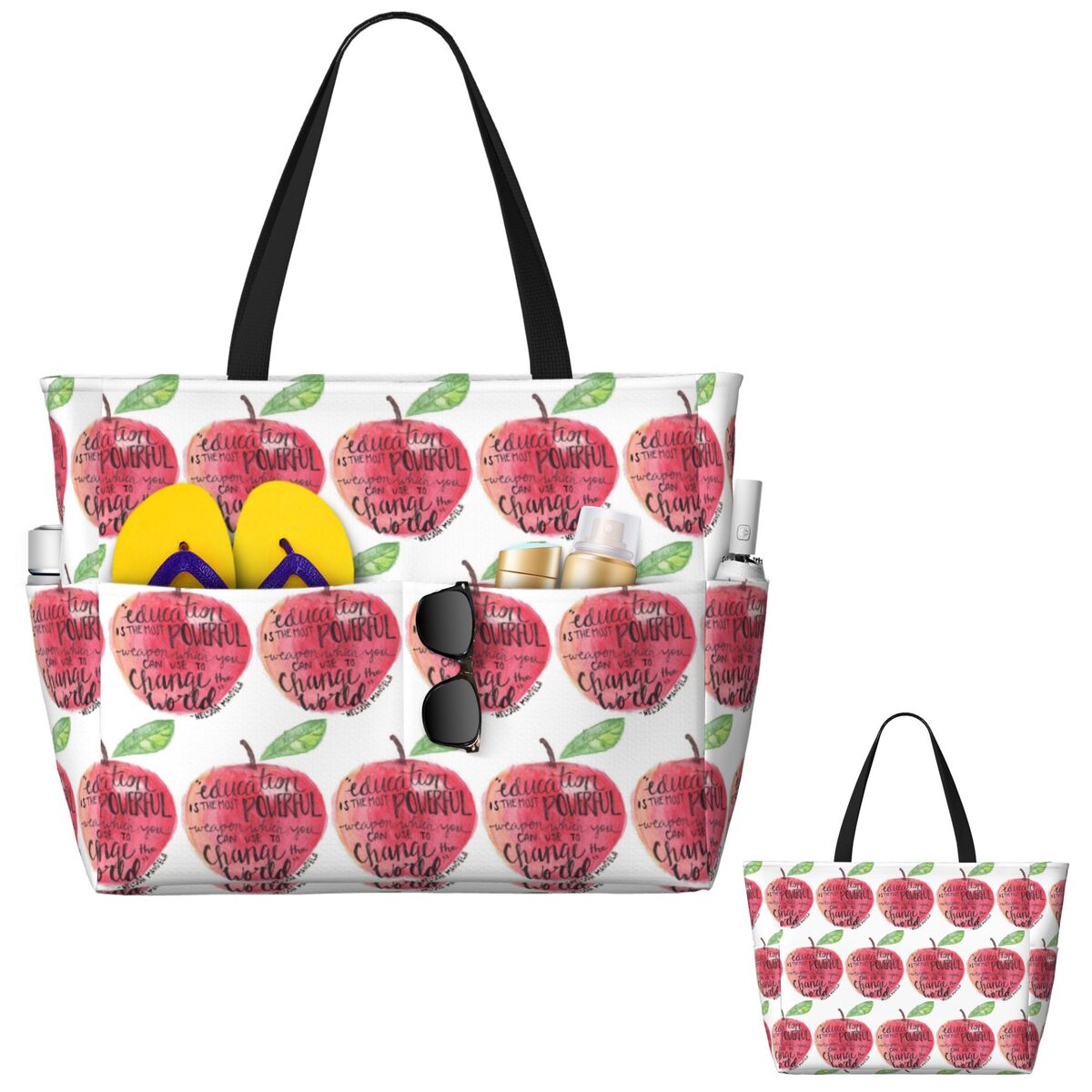 Teacher Quote Beach Tote Bag S - Yoga Fitness Quotes 评论和价格