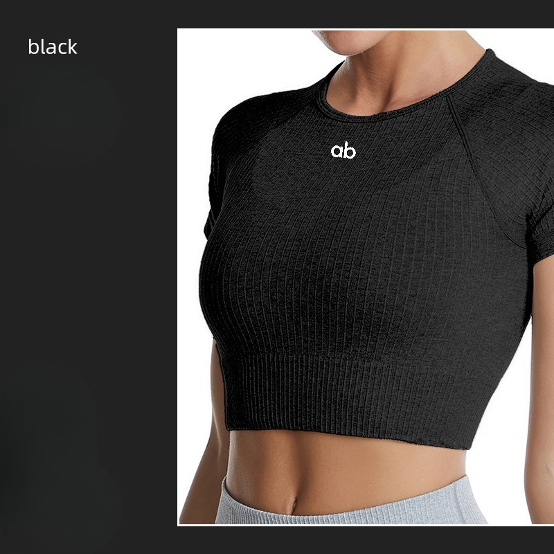 Women Ribbed Seamless Yoga Sho - Yoga Fitness Top 评论和价格