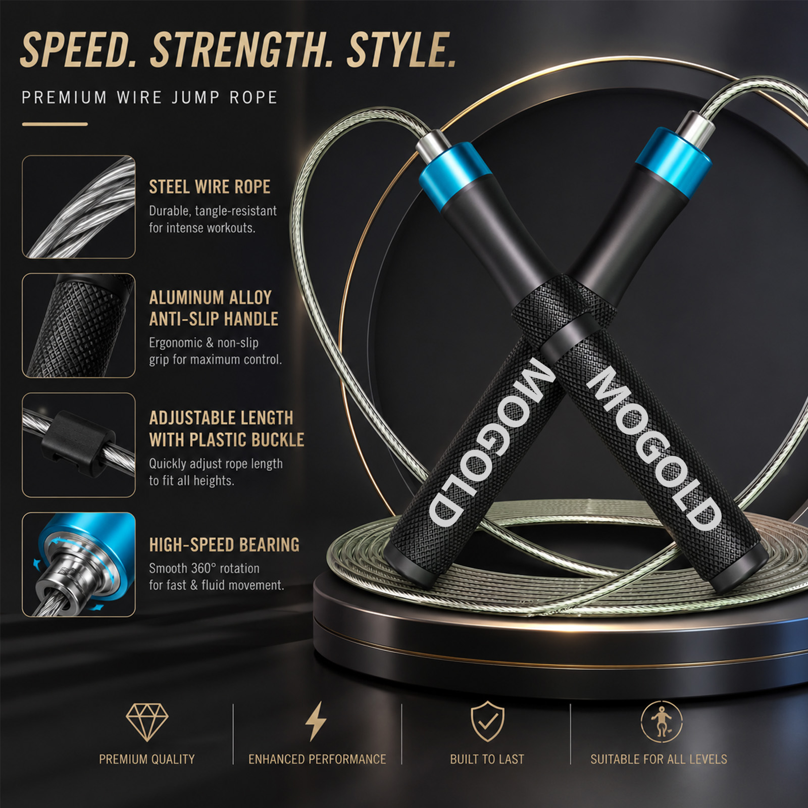MOGOLD Professional Speed Jump - Speed Skipping Rope 评论和价格
