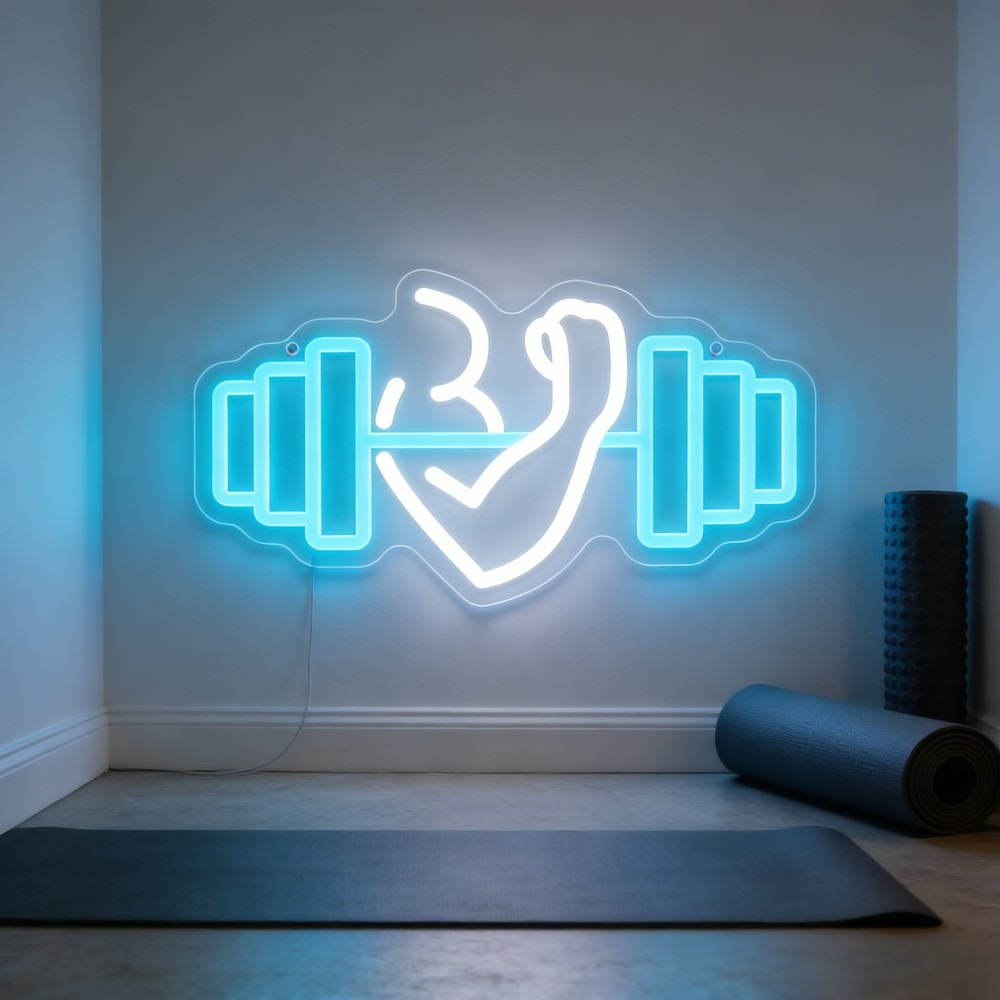Bicep Dumbbell Neon Sign LED W - Yoga Fitness Quotes 评论和价格
