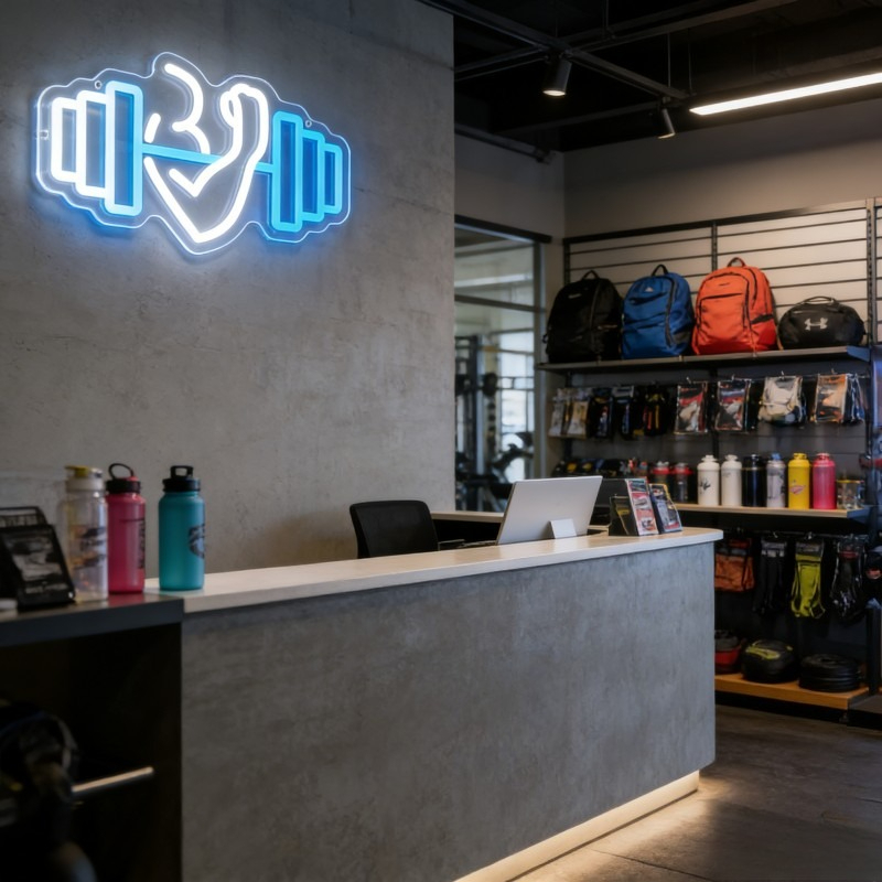 Bicep Dumbbell Neon Sign LED W - Yoga Fitness Quotes 评论和价格