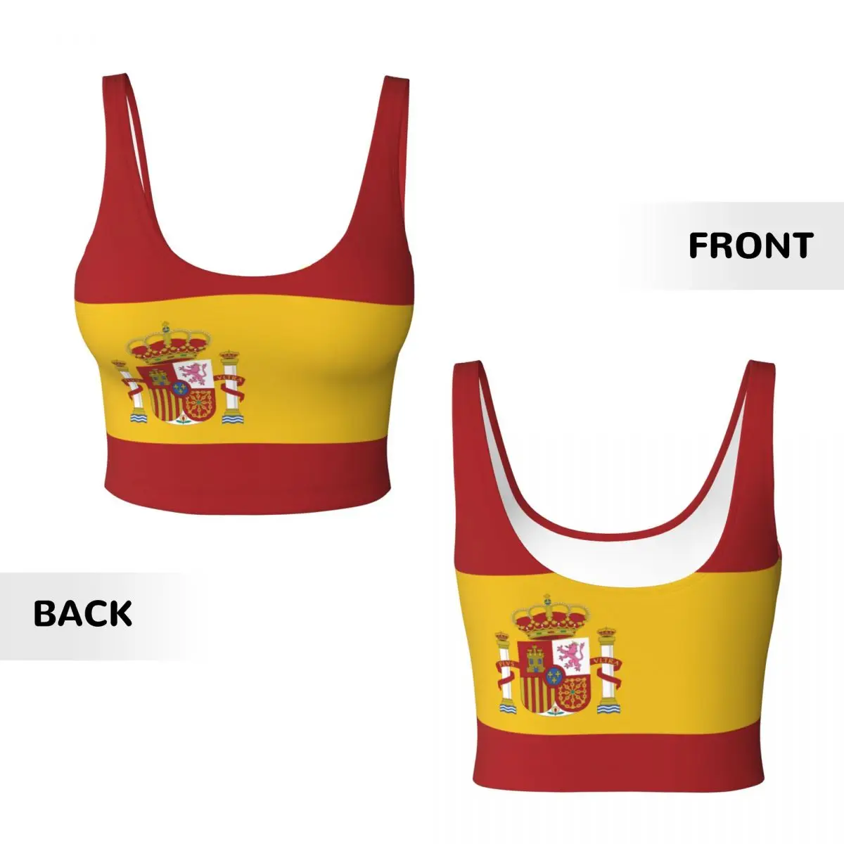 Spain Flag Basic Tops Women Sa - Yoga Fitness Top 评论和价格