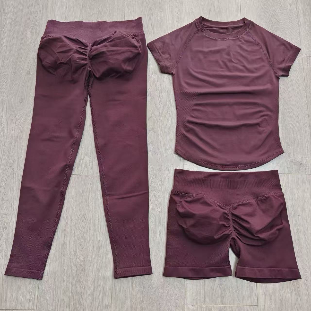 2 Pieces Sports Sets Short Sle - Yoga Fitness Top 评论和价格