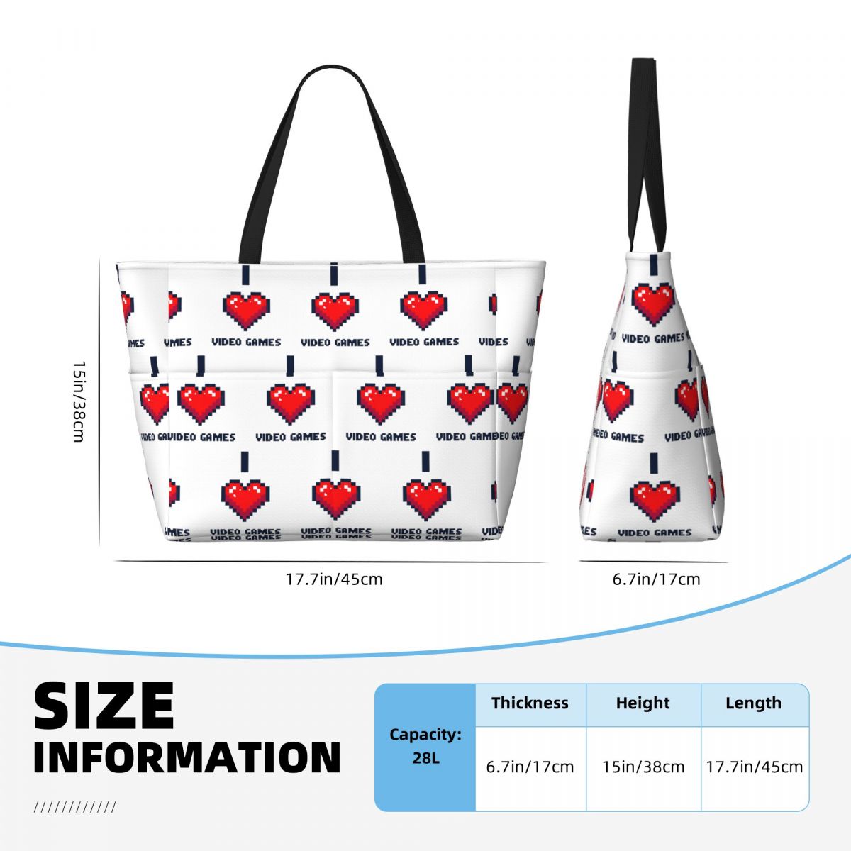 I Heart Video Games Beach Tote - Yoga Fitness Video 评论和价格